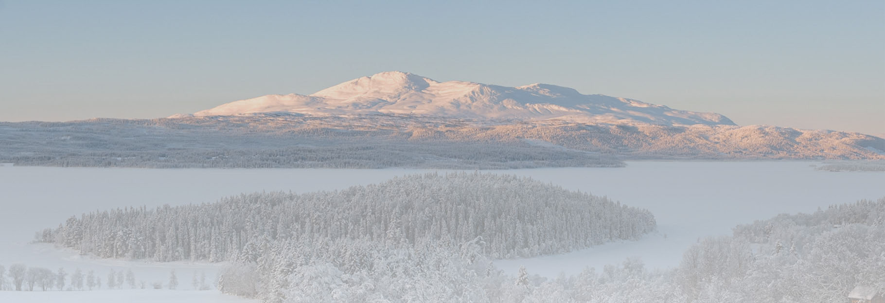 Snowy mountains with fog